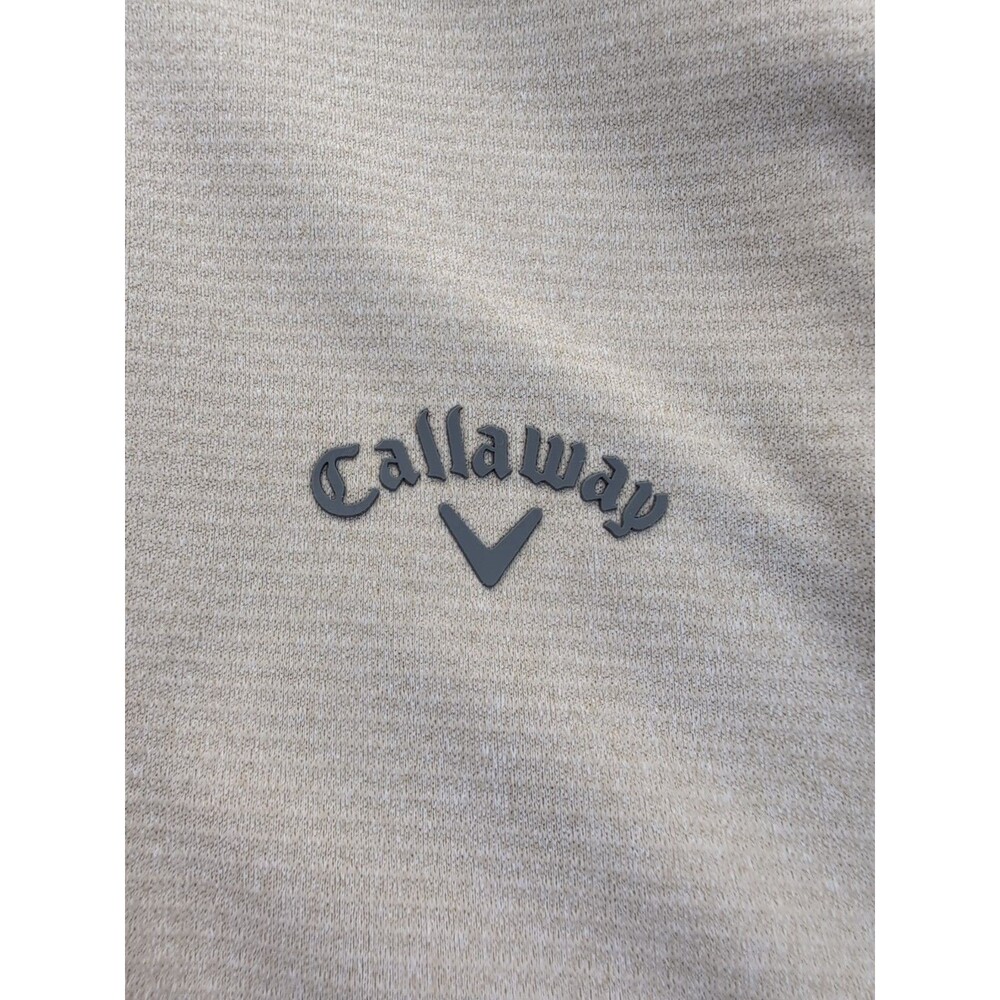 Callaway Mock Neck Long Sleeve Pullover Quarter Zip Men's Size XL Beige - Picture 2 of 13